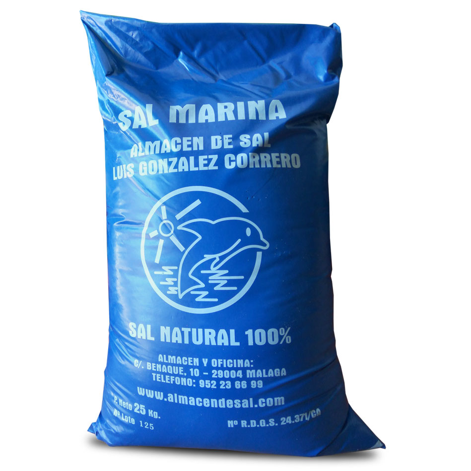 Sal molida corriente 100% natural saco de 25kg